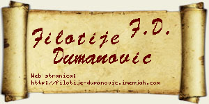 Filotije Dumanović vizit kartica